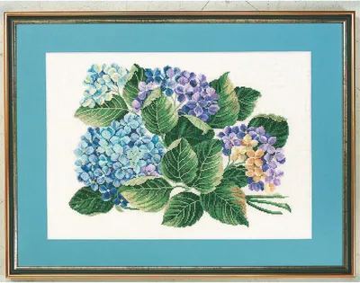 Produktbild von Auslaufmodell Eva Rosenstand Kreuzstich Set "Hortensie", Zählmuster, 45x60cm