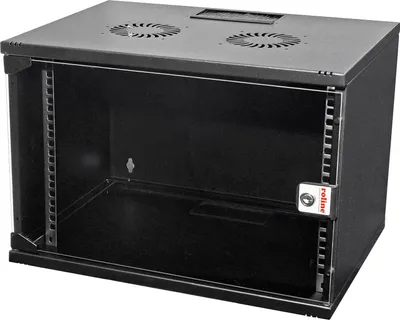 Obrázek produktu pro ROLINE 26.21.0186, Nástěnný regál, 7U, Zámek, Kolejnice racku, 9,5 kg, Černá