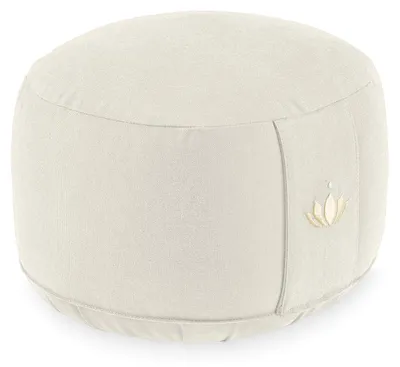Produktbild von Meditationskissen Yogakissen Zabuton - 20 cm Sitzhöhe - Dinkelspelzenfüllung - GOTS- - Rund für Meditation und Yoga