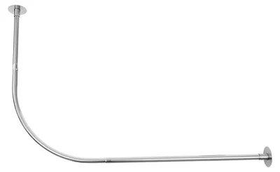 Obrázok produktu pre L-tvarová závesná tyč na záclony do sprchy – výsuvná – nerezová oceľ 201 – 70–95 × 105–165 cm – strieborná