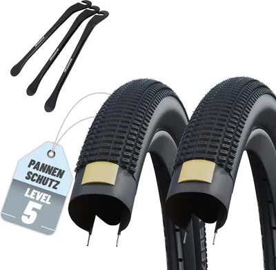Produktbild von 2er Set Schwalbe Fahrradreifen Billy Bonkers Schwarz Faltreifen 50-406 20x2,00 + Reifenheber