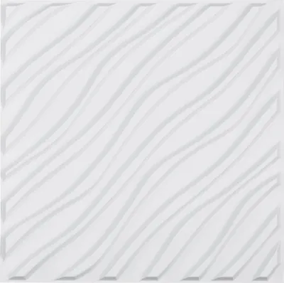 Obrázek produktu pro 3D nástěnné panely sada 12 obkladů 50x50cm PVC 2,97m² vlna matná bílá