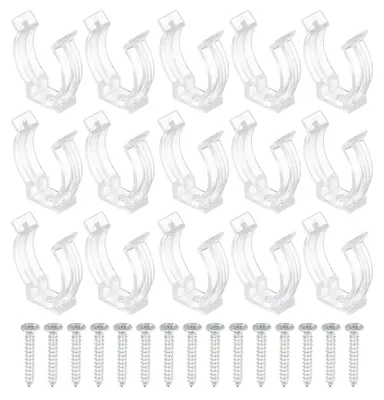 15 T8 U-Clips Halterung für LED-Röhren, Kunststoff, transparent, mit Schrauben