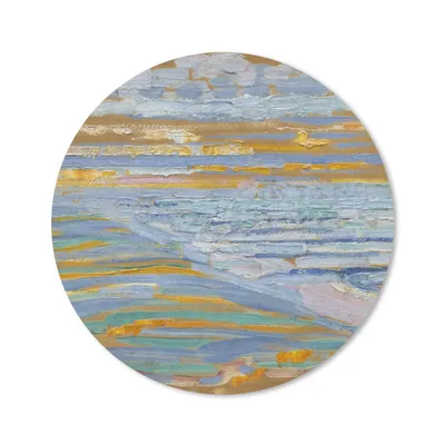 Produktbild von MuchoWow® Mauspad Mousepad Blick auf den Strand und die Seebrücke von den Dünen aus - Piet Mondrian 40x40 cm - Mousepads - Maus Mat - Pad - Mausunterlage - Schreibtisch Accessoires