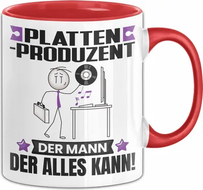 Produktbild von Plattenproduzent Tasse Geschenk für Plattenproduzent Der Mann Der Alles Kann Geschenkidee zum Geburtstag (Rot)