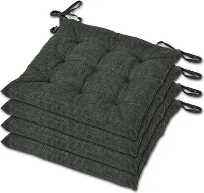 Produktbild von AMPO Sitzkissen Stuhlauflage Stuhlkissen Auflage 4er Set Kissen Sitzpolster 36x36 cm