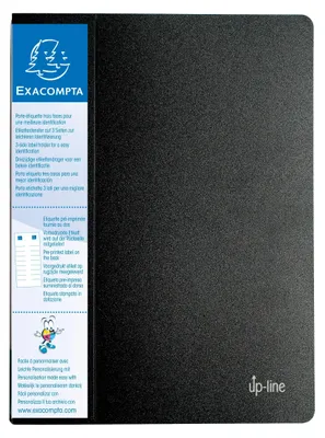 Produktbild von Exacompta 8x Schichtmappe PP 800µ 80 Hüllen Etikett 3 Seiten A4 Schwarz 88801E