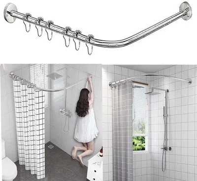 Immagine prodotto di Tenda da doccia angolare estensibile - acciaio inossidabile - 75-95 cm