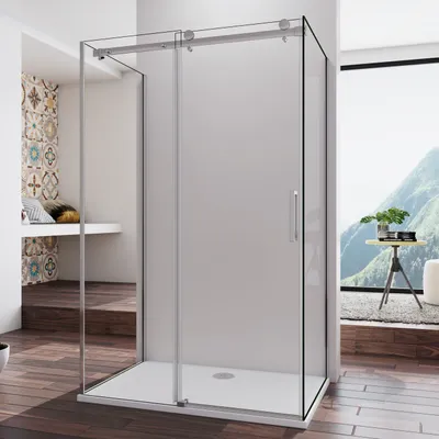 Produktbild von U-kabine Duschkabine 120x80x80x195cm eine Dusch-Schiebetür + 2 Seitenwände 8mm Nano ESG Glas