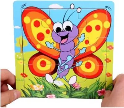 Produktbild von Holzpuzzle im Rahmen Lernpuzzle Schmetterling