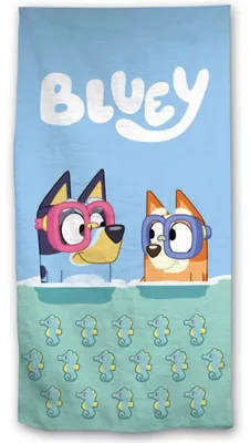 Produktbild von Bluey und Bingo Kinder Mikrofaser Strandtuch Handtuch Badetuch 70 x 140 cm