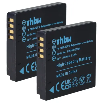 Produktbild von vhbw 2x Akku Ersatz für Panasonic DMW-BCF10E, DMW-BCF10 für Kamera (1000 mAh, 3,6 V, Li-Ion)