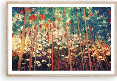 Produktbild von Gerahmtes Poster - Rahmen in heller Eiche - Pflanzen tropisch orange - 91,5x61 cm - Wand Bild - Wanddeko - Wandbilder - Kunstposter - Wandposter - Bilderrahmen - Bilder - Kunstdruck - P2NAA91x61-4393