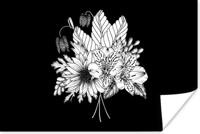Produktbild von MuchoWow® Poster Vintage - Blumen - Blumenstrauß 120x80 cm - Bilder