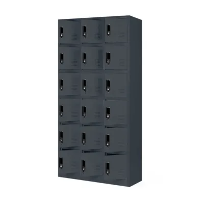 Immagine prodotto di Armadietto spogliatoio 3B6A Armadietto spogliatoio Armadietto a volta Armadietto in metallo Lamiera d'acciaio 18 scomparti 185 cm x 90 cm x 40 cm Colore: Antracite