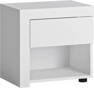 Produktbild von Nachttisch Nachtschrank in weiß Hochglanz LYNDHURST-129, B/H/T ca. 47/46/36 cm