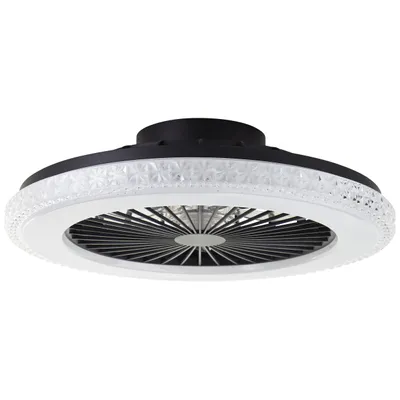 Produktbild von BRILLIANT schwarze Ventilator Deckenleuchte BADRIA | Ø 49cm | 40W 4700 Lumen 3000 bis 6500 Lumen | Kunststoff/Metall