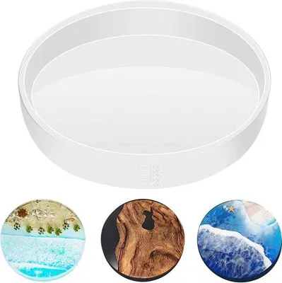 Obrázek produktu pro Kulatá silikonová forma, epoxidová pryskyřice, silikonové formy, epoxidová pryskyřice, kulaté, velké kulaté podtácky, silikonová forma, odlévací forma, epoxidová pryskyřice, formy, velké pryskyřicové formy na pečení ovoce, čaje, podnos (36 cm)