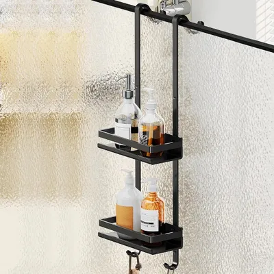 Produktbild von Hängendes Duschregal, Shampoo-Halter für die Dusche, Duschgel-Halter, Badezimmer-Organizer, Edelstahl-Duschstange