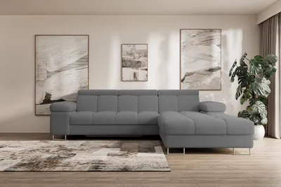 Produktbild von ALTDECOR Ecksofa mit Schlaffunktion und Bettkasten - COMA L - 271x203x79 - Hellgrau Corner Sofa Eckcouch Couch L-Form, links/rechts angeordnet, Schlafcouch Ausziehbar Wohnlandschaft