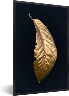 Produktbild von MuchoWow® MuchoWow® Gerahmtes Poster Baum - Blatt - Gold 20x30 cm - Poster mit zchwarzem Bilderrahmen - Drucken - Bilder Poster im Rahmen