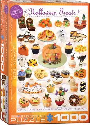Produktbild von 1000 Teile Puzzle - Puzzle - Süsse Halloween Naschereien + Puzzle Zubehör