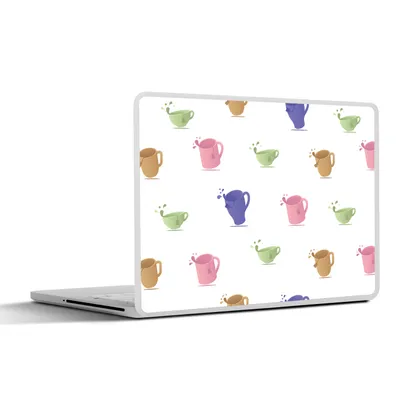 Produktbild von MuchoWow® Laptop Aufkleber Sticker Cover Muster - Tee - Teetasse 25x18 cm - Laptop-Deko