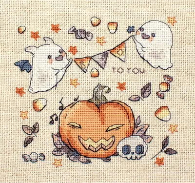 Zdjęcie produktu dla Zestaw do haftu krzyżykowego "Boo To You" firmy Letistitch, wymiar 15x14 cm