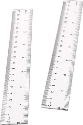 Image de 1pc 20cm/8 Inch Plastic Transparent Ruler Simple Straight Ruler Measuring Tool for Student School Office Drawing Stationery Supplies