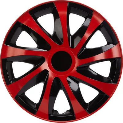 Produktbild von NRM Radkappen DRACO, Rot/Schwarz 15" Zoll. (4 x Universal Radzierblenden/Radkappen)