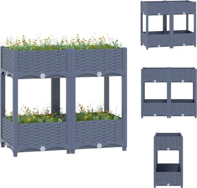 Immagine prodotto di vidaXL Letto rialzato 80x40x71 cm in polipropilene - Vasi da fiori e fioriere