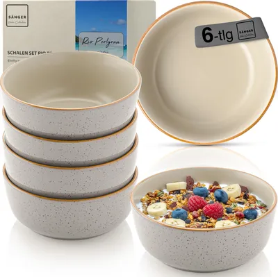 Produktbild von SÄNGER Schalen Set Rio Perlgrau - 6 teilig aus Steingut