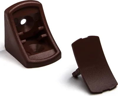 Produktbild von 10 Stück Korpusverbinder Eckverbinder Schrankverbinder Möbelverbinder Winkel für Möbel 24 x 24 x 20 mm Farbe: Mahagoni