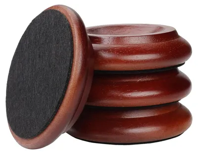 Produktbild von Set mit 4 Holz-Untersetzern mit rutschfesten und schallabsorbierenden Pads