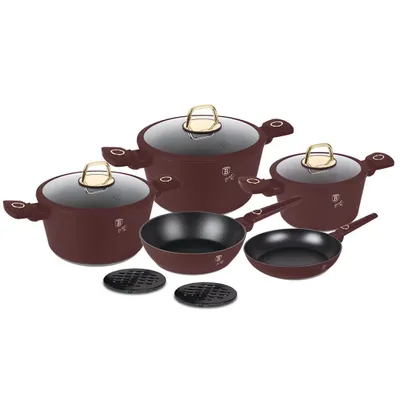 Obrázek produktu pro Berlinger Haus BH-8050, Smíšená sada, Bordeaux, Zlato, Hliník, Titanium Pro, Bordeaux, 20 cm