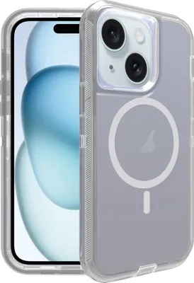 Image de Für iPhone 15 Shockproof MagSafe Magnetic Phone Case (Transparent Grey)