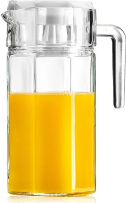 Image de Bouteille en verre pour boissons, eau, jus, limonade, avec couvercle, 1,5 l