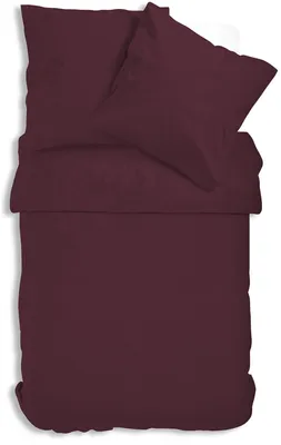 Produktbild von Uni Renforce Bettwäsche 135x200 cm oder 155x220 cm Baumwolle mit Reißverschluss, Farbe:bordeaux, Größe:2 teilig 155x220 cm