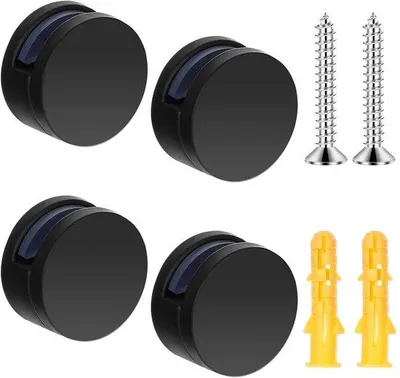 Produktbild von 4 Stück Spiegelklemmen, Wandbefestigung, Edelstahl, Expansionsrohr und Schrauben