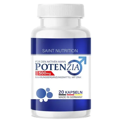Produktbild von Saint Nutrition® Potenzia - für Männer – Verzögerung der Ejakulation – mehr Spaß zu zweit – Potenz steigernd – mehr Potenz – 500mg