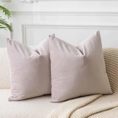 Obrázok produktu pre Satinové obliečky na vankúše, farba: champagne, 65x65 cm, sada 2 kusov, štvorcové, jemné, s nenápadným zipsom