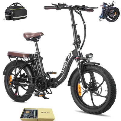 Obrázek produktu pro Skládací elektrokolo 36 V, 20 Ah, 720 Wh, 20 palců, nerezový rám, voděodolné (IPX5), dojezd až 120–150 km, městské kolo s 7 rychlostmi, černé