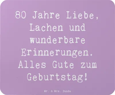 Produktbild von Mr. & Mrs. Panda Mousepad Spruch 80. Geburtstag - Lavendeltraum - Geschenk, Geburtstagsgeschenk, Lebensabenteuer, herzliche Grüße, laptop mauspad, pc, Mouse Pad, 80 Jahre