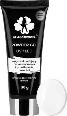 Produktbild von Pulvergel Acrylgel Allepaznokcie HEMA/Di-HEMA Free White 30 g