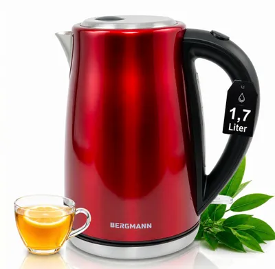 Zdjęcie produktu dla Czajnik elektryczny stal nierdzewna BERGMANN FR010 1,7L 2200W czerwony