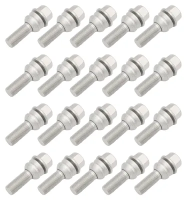 Image de Boulons coniques - M14x1,5 - Acier - 66 mm - Hexagonaux - Compatibles avec Q7/Cayenne/Panamera - Écrous de roue