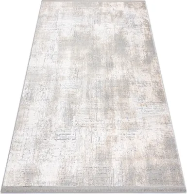 Zdjęcie produktu dla Dywan TULS nowoczesny, strukturalny, frędzle 51231 Vintage, przecierany kość słoniowa / szary beżowy 140x190 cm