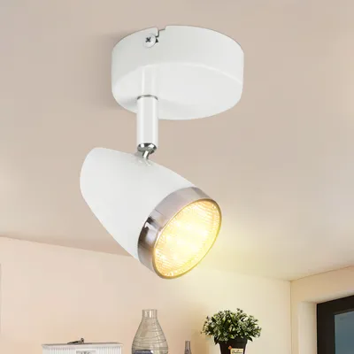 Produktbild von ZMH LED Deckenstrahler 1 Flammig Modern 4W Weiß schwenkbar 350° Deckenleuchte Warmweiß 3000 K für Küche Wohnzimmer Esszimmer Flur