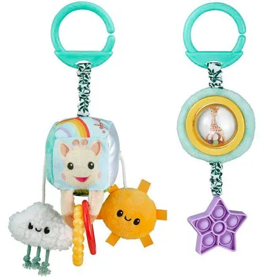 Produktbild von Hängendes Lernspielzeug für die frühe Kindheit – SOPHIE DIE GIRAFFE – Sensorisches Duo – Vielseitig einsetzbar – Einfach aufzuhängen