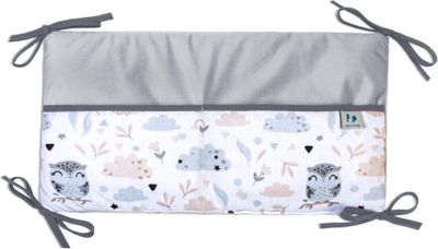Pepi Babybett Organizer mit Honig Velvet - 42cm × 22cm - Spielzeugtasche Betttasche für Kinderbett Kinderzimmer für Windel Kleidung - Forest Friends